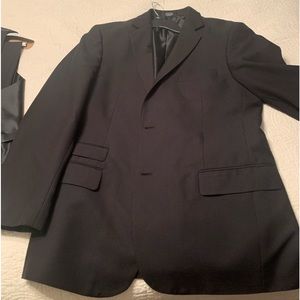 Men’s 3 piece suit black pinstripe size large pants 34x34